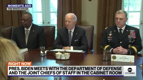 Biden Ignores Questions during DOD Meeting