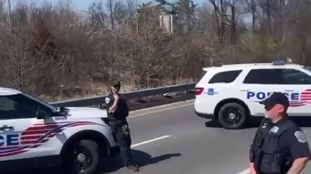 Breaking news from the Truckers USA: DC authorities blockading public roads from the convoy