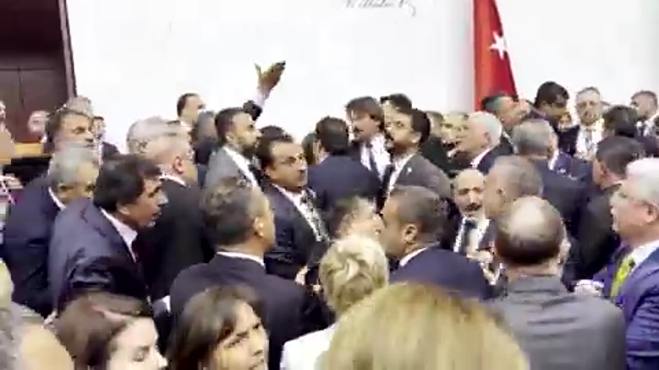 A fistfight broke out in Turkey's parliament when an opposition deputy was attacked