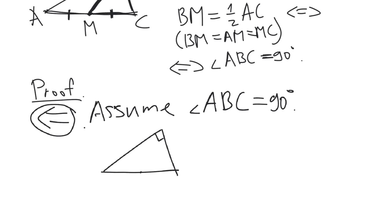 A median in a right triangle | plane geometry | elementary level