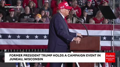 Trump Plays Video On Jumbotron Torching Kamala Harris On Taxes - Wisconsin Rally