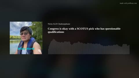 Congress is okay with a SCOTUS pick who has questionable qualifications