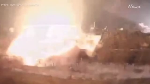 Security camera captures Russian strike in Kharkiv,Ukraine