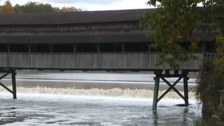 Harpersfield Covered Bridge Grand River Geneva Low Reservoir/Dam