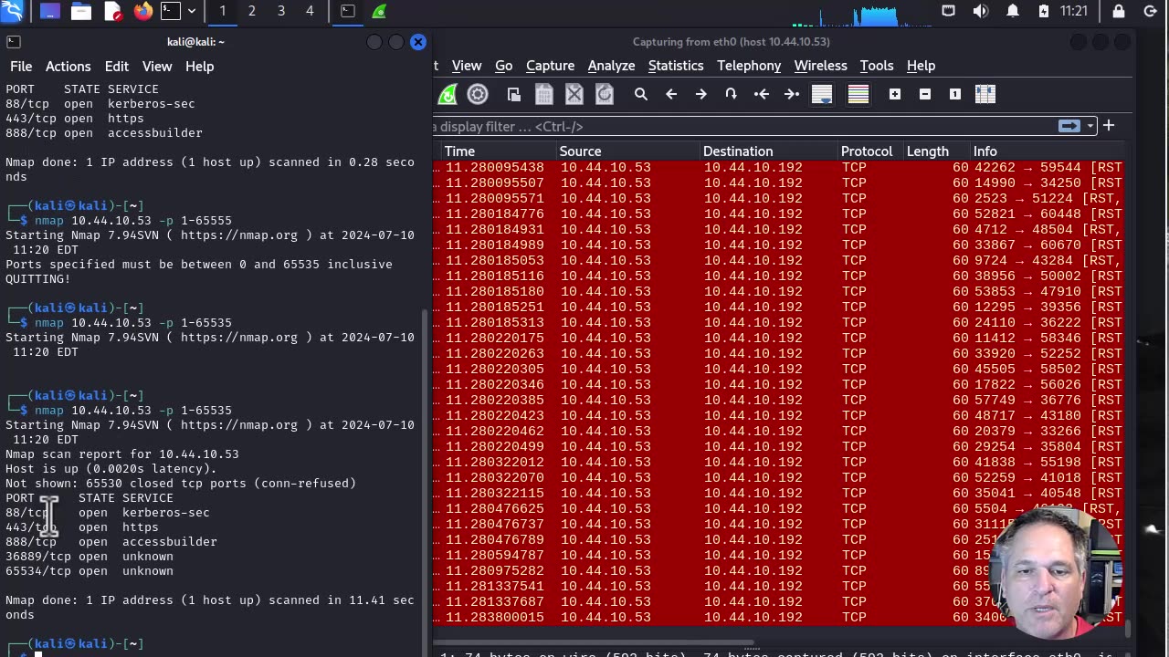 kali and nmap exercise