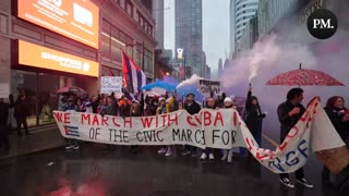 Cuban-Canadians march through downtown Toronto demanding freedom for Cuba