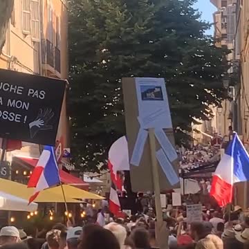 Aix-en-Provence, (near Marseille), France: Vaccine Passport Protests August 21, 2021