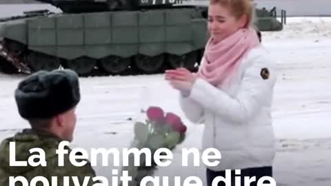 Special marriage proposal from a soldier