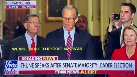 "BREAKING: 37% Liberty Score Senator Thune Attacks Trump After RINO Majority Picks Him as Leader"