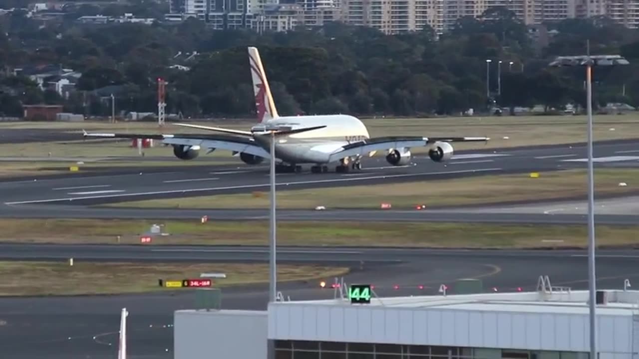 Qatar Airplane landing on Airport