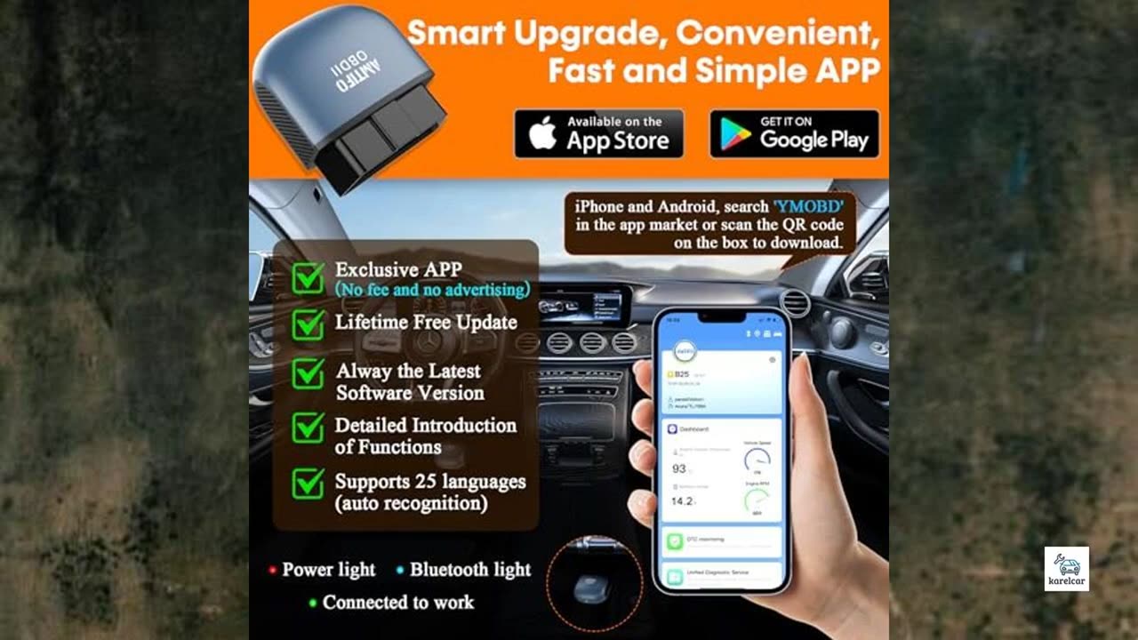 Review - OBD2 Scanner Reader Bluetooth Wireless: Smart 1s Auto-Connect Clear Error Code