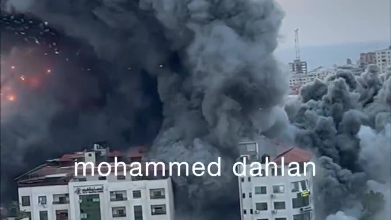 Palestine tower leveled after Israeli strikes in Gaza