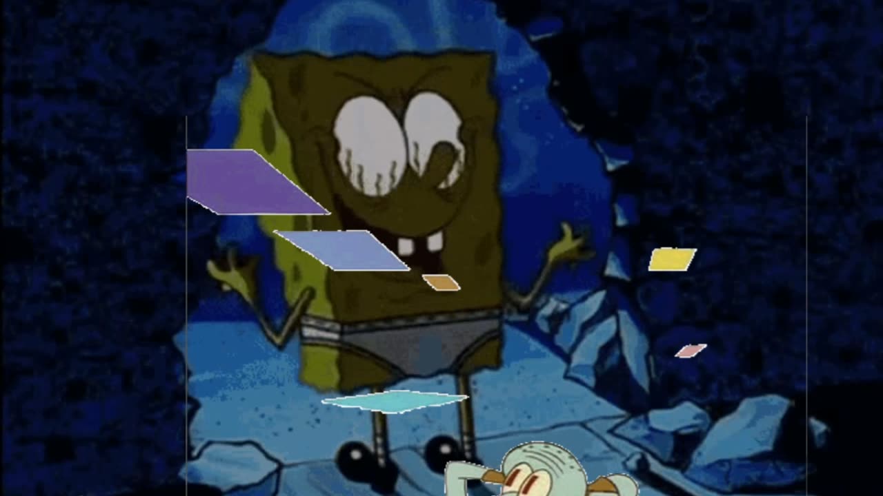 Squidward Is Playing With Tiles While SpongeBob Does An Evil Laugh 😈