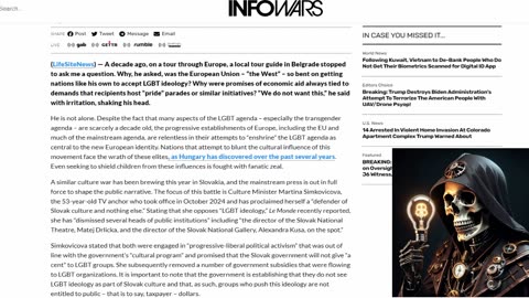 The Media Targets Slovakia for Cutting Taxpayer Funding to LGBTQIAAP2S🤐🙄🤡