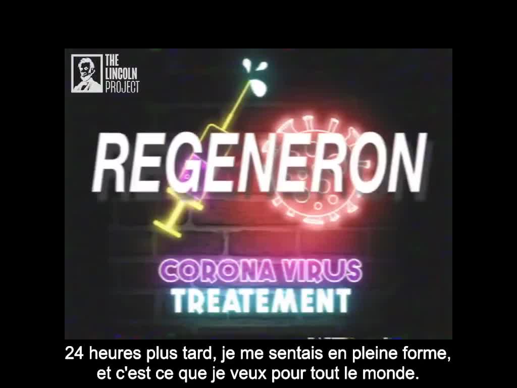 Trump remix : Regeneron (publicité rétro pour le remède contre le Covid-19) (The Lincoln Project) (VOST)