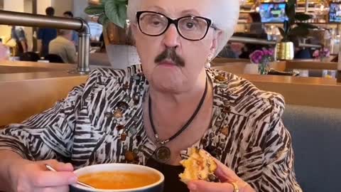 Granny grown mustache