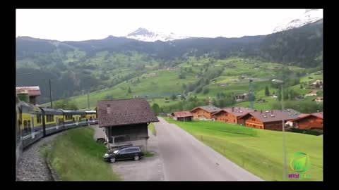 A glimpse of switzerland on a long train train