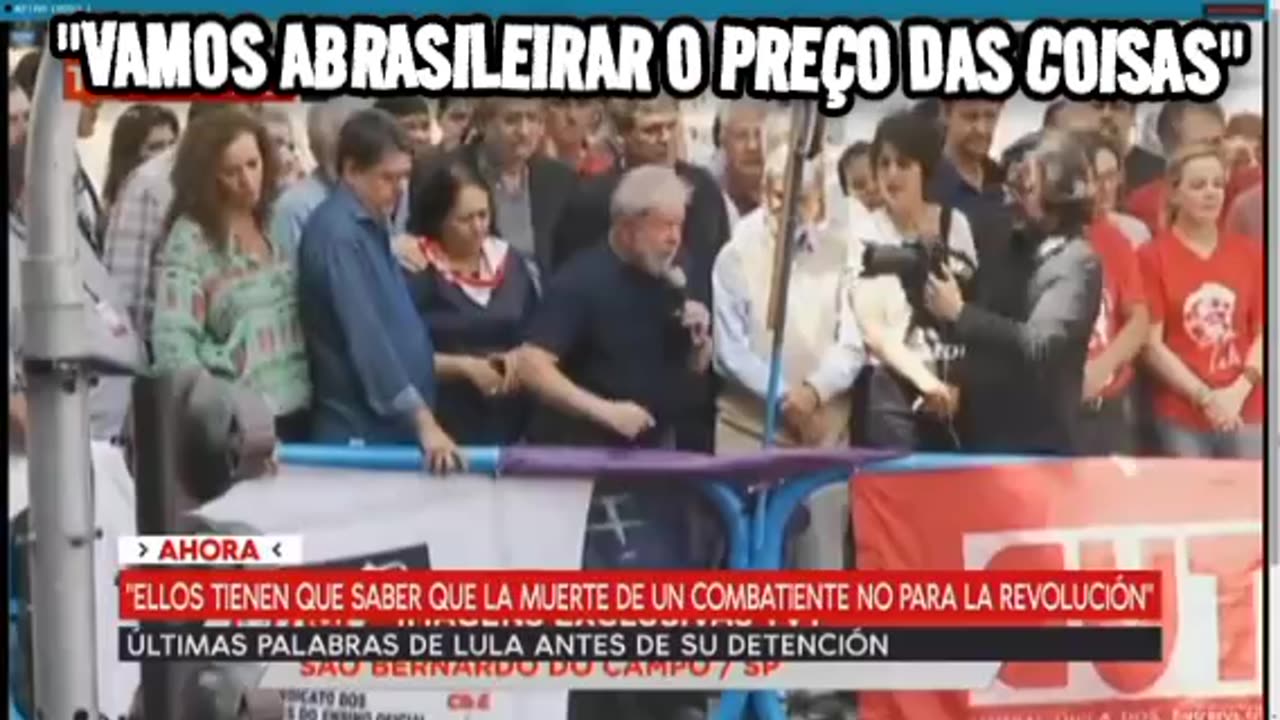 Lula ladrão incentivando o MST e os petistas a queimar o Brasil.