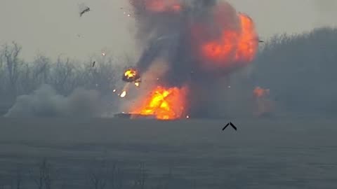 Massive Detonation of a Russian Tank