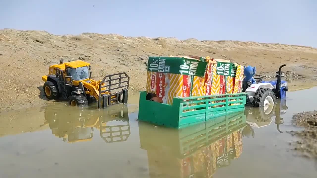 JCB Fully Loading Parle G Tata Truck