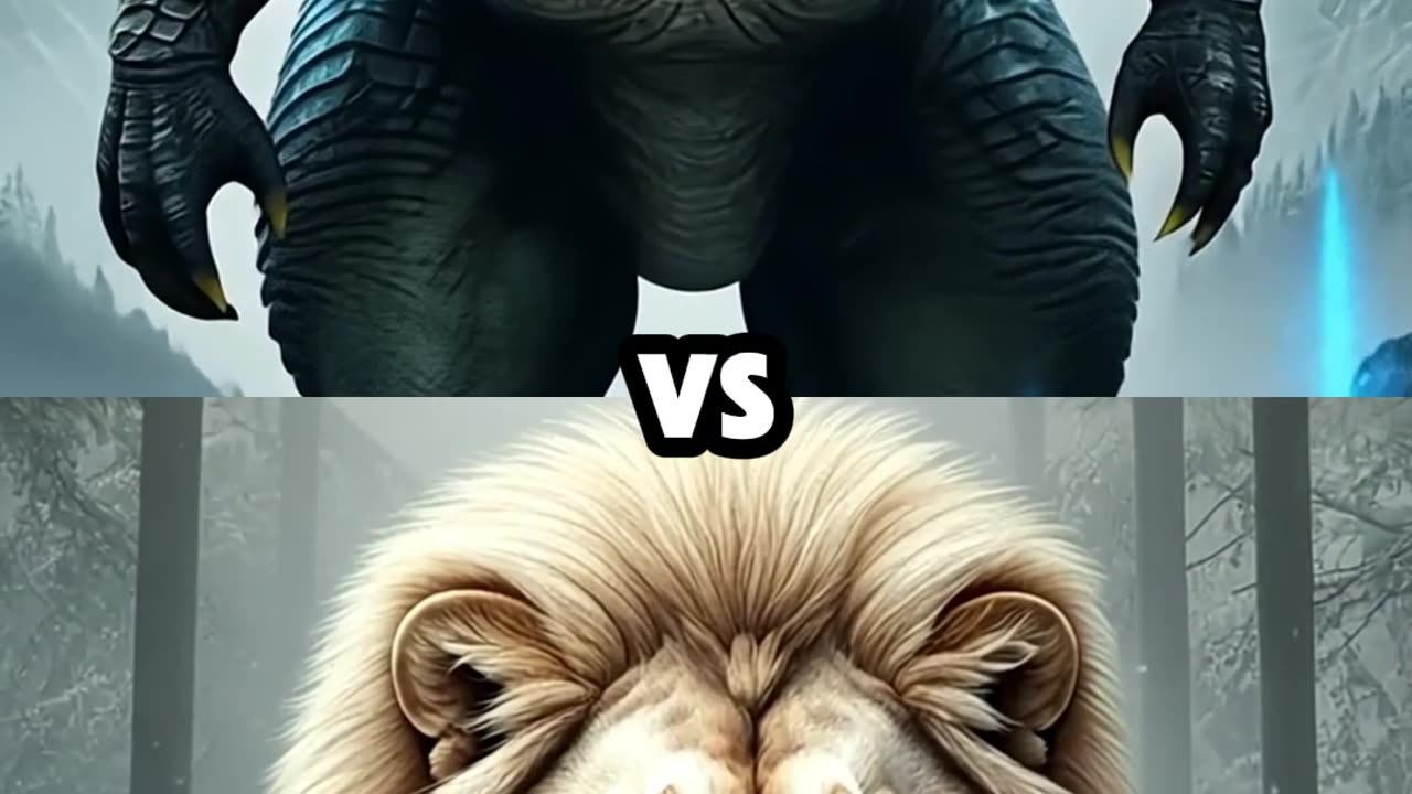 Godzilla vs white animals (black panther, tiger, lion, hyena, wolf, polar bear, crocodile, KingKong)