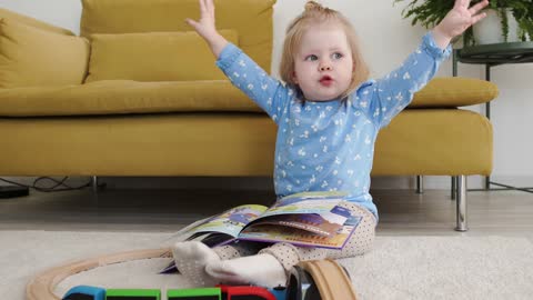 cute baby playing