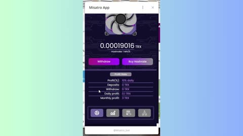 new mining mini app telegram and site mine trx misatro and 7tron