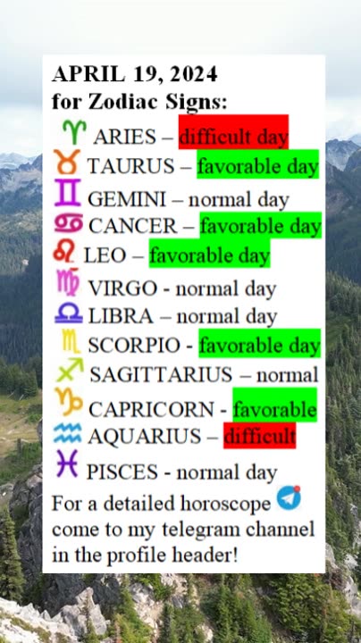 APRIL 19, 2024 for Zodiac Signs