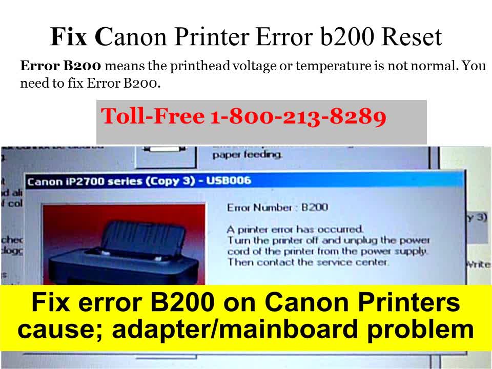 1-800-213-8289 Canon Printer B200 Error Reset