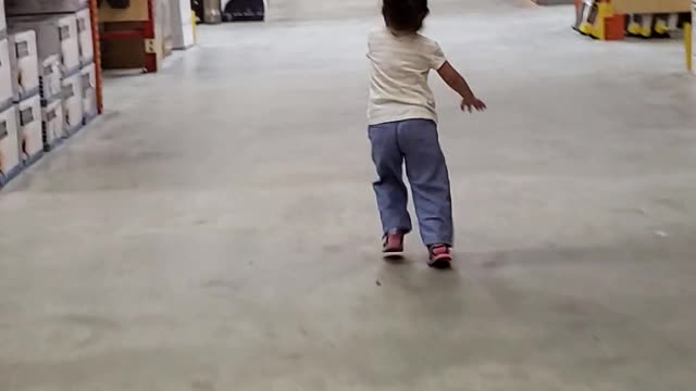 Kids running inside in the store