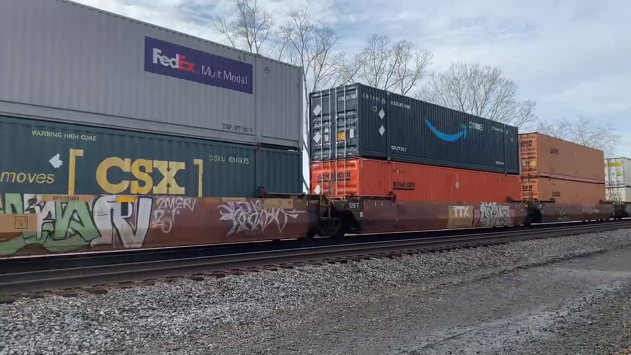 CSX 5241 and 413 intermodal train