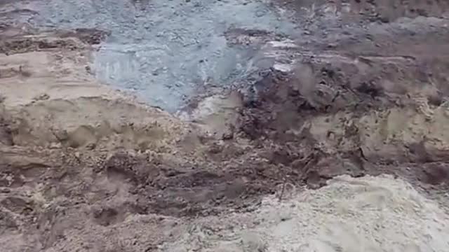 Tank of the Armed Forces of Ukraine after being blown up by an anti-tank mine.