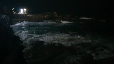 The sound of waves in the night