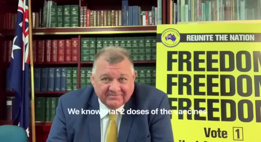 Australia - Craig Kelly speaks about Pfizer CEO saying very limited protection in the Vaccine