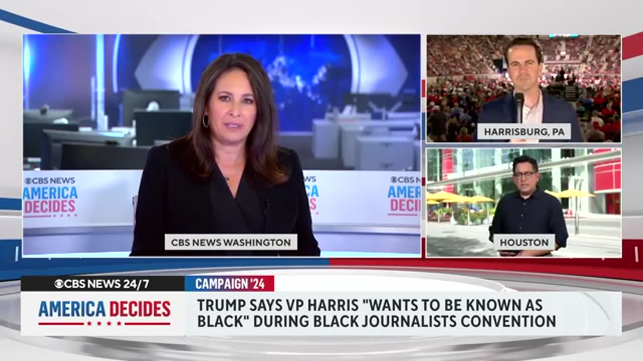 Trump falsely questions Harris' racial identity