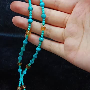 Natural turquoise and Princess spiny oyster smooth beadshigh quality Genuine Gemstone02