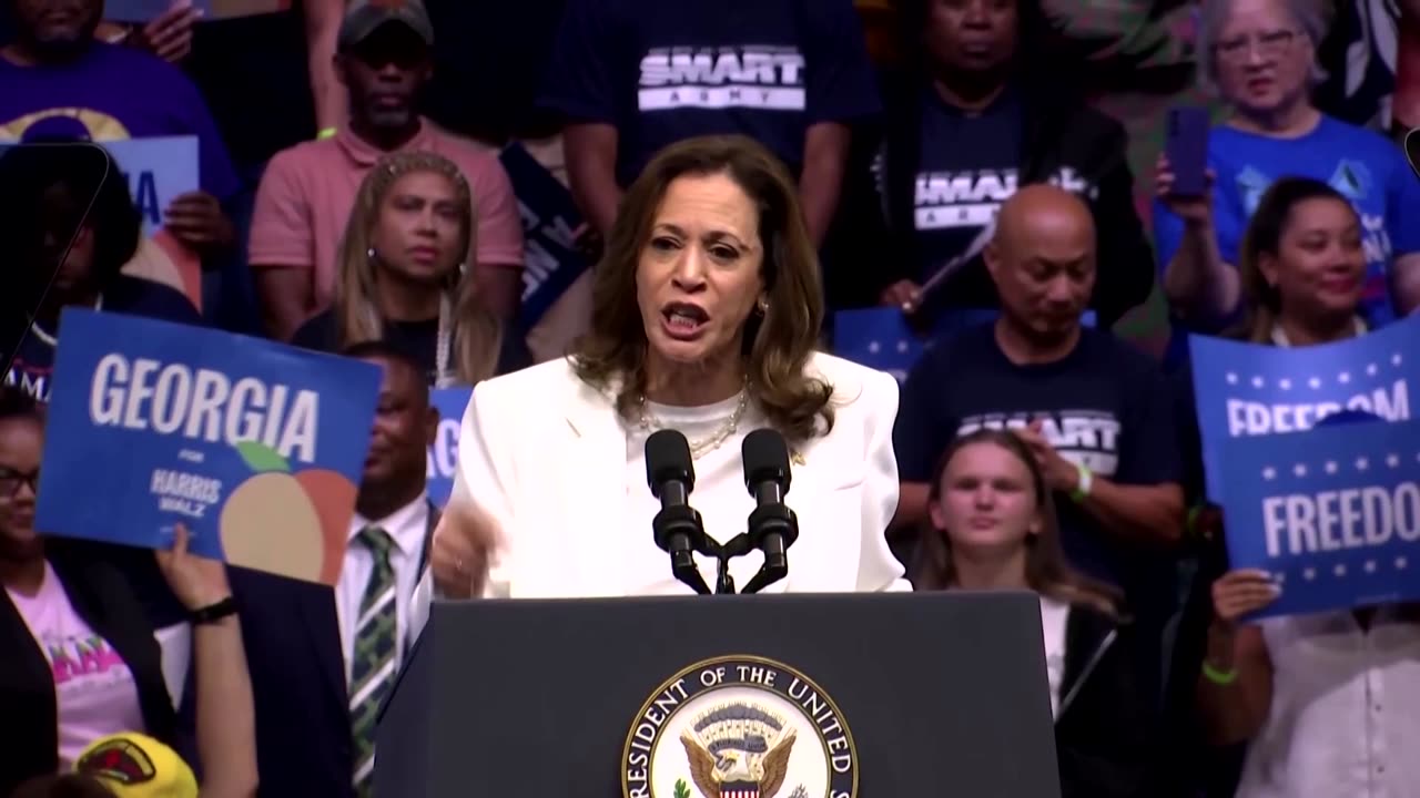 Harris says she's working on Gaza ceasefire after Georgia protest