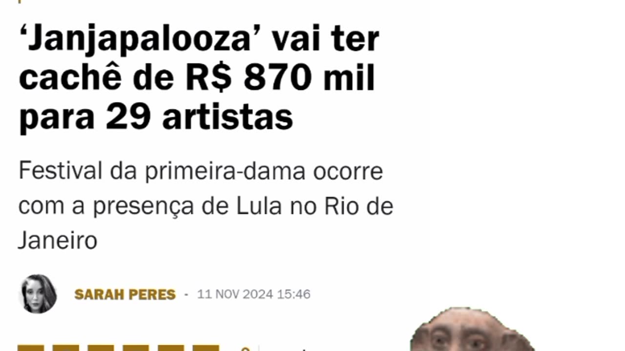 A Prioridade mais importante é o Putapalooza, fodasse Saúde, Educação e Cidades 😁