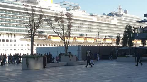 Costa venezia moving towards Europe from Galata port