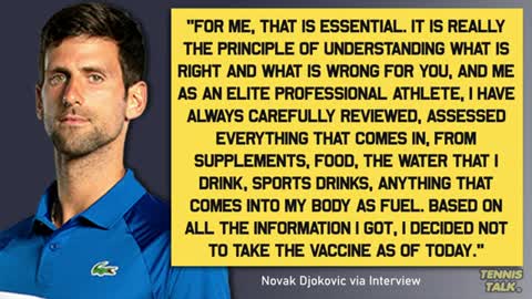 Djokovic to miss 2022 Slams after BBC Interview