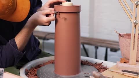 Shaping Of Pottery Pot Lid