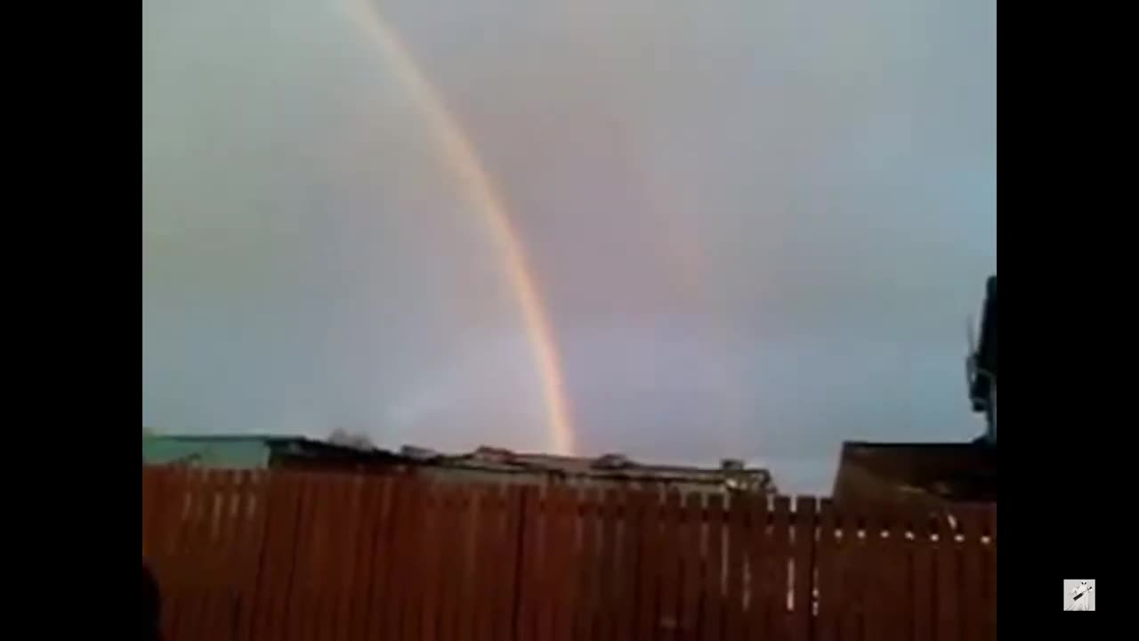 REAL UFO OVER BRADFORD FLYING NEXT TO A RAINBOW (SLOW MOTION EXPLANATION)