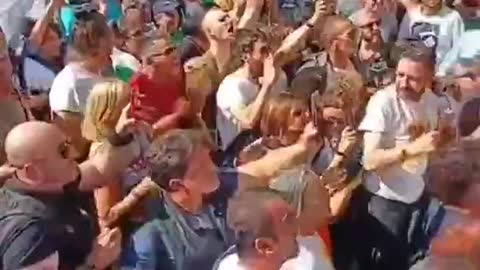 People are out in force protesting in Rome today