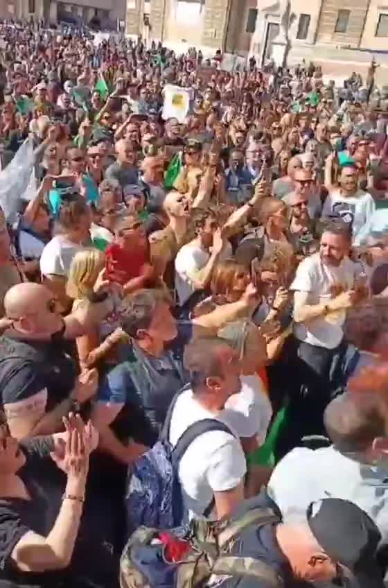 People are out in force protesting in Rome today