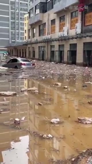 Zhidan County located in Shaanxi, China has been struck by a severe flash flood.