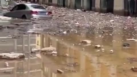 Zhidan County located in Shaanxi, China has been struck by a severe flash flood.