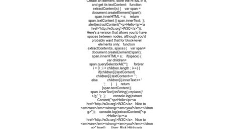 Extract the text out of HTML string using JavaScript