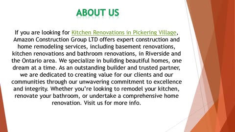 If you are looking for Kitchen Renovations in Pickering Village