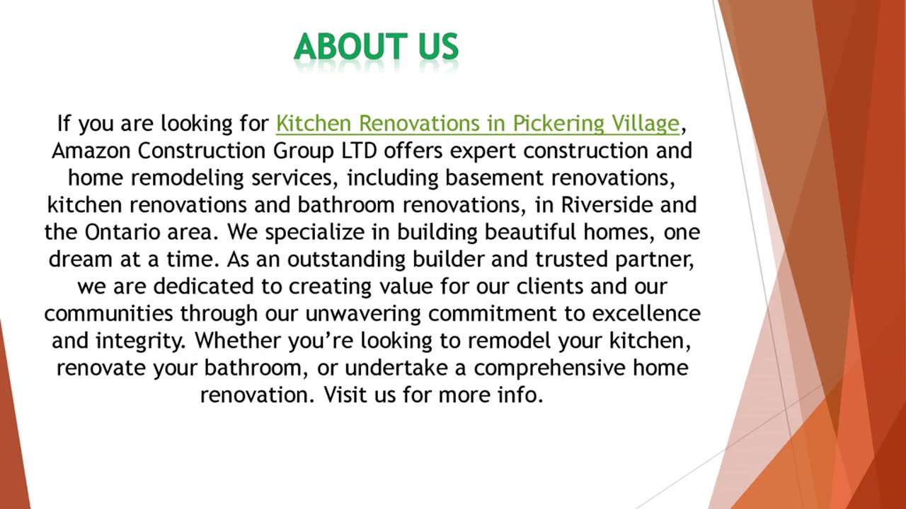 If you are looking for Kitchen Renovations in Pickering Village