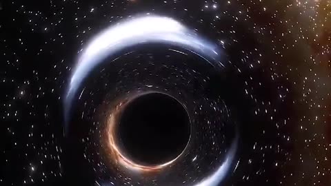 A black hole bends light behind it. This is called Gravitational Lensing